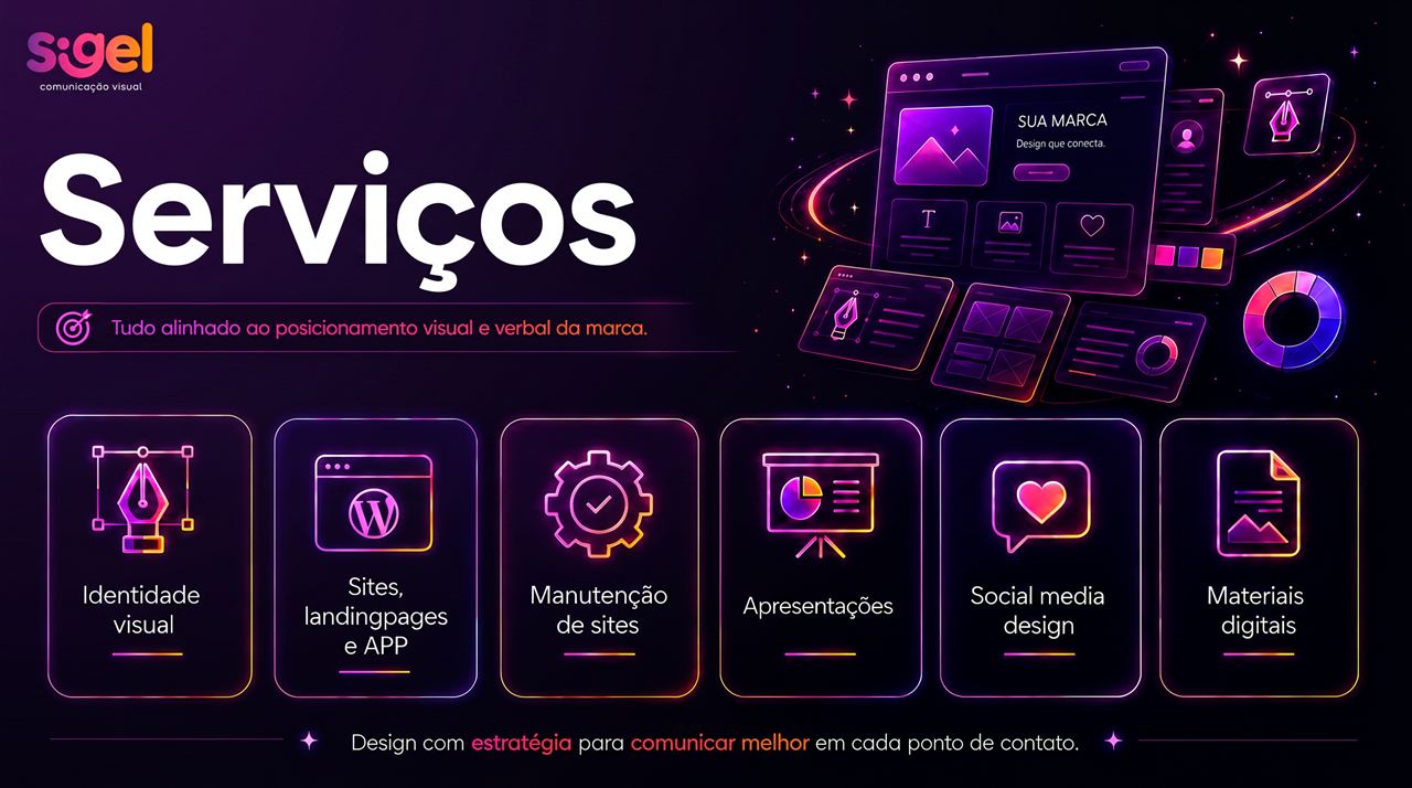 Lâmina de serviços da apresentação Sigel 2026